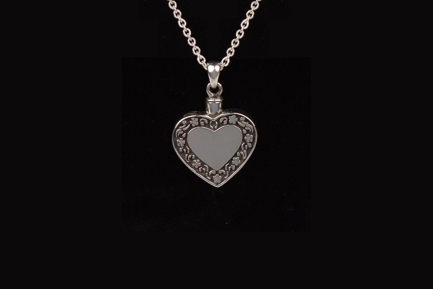 Silver Heart Ashes Necklace