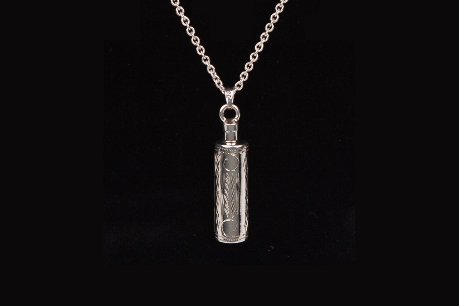 Engraved Cylinder Memorial Pendant